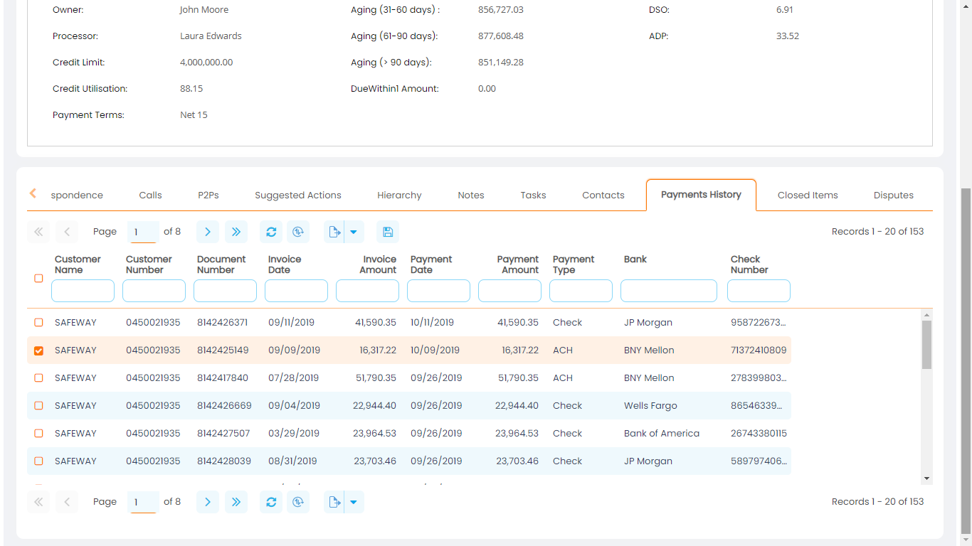 360-degree visibility into customer's credit risk