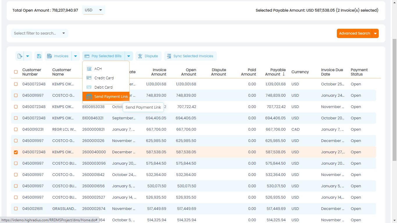 Quick payments with with embedded payment links in emails