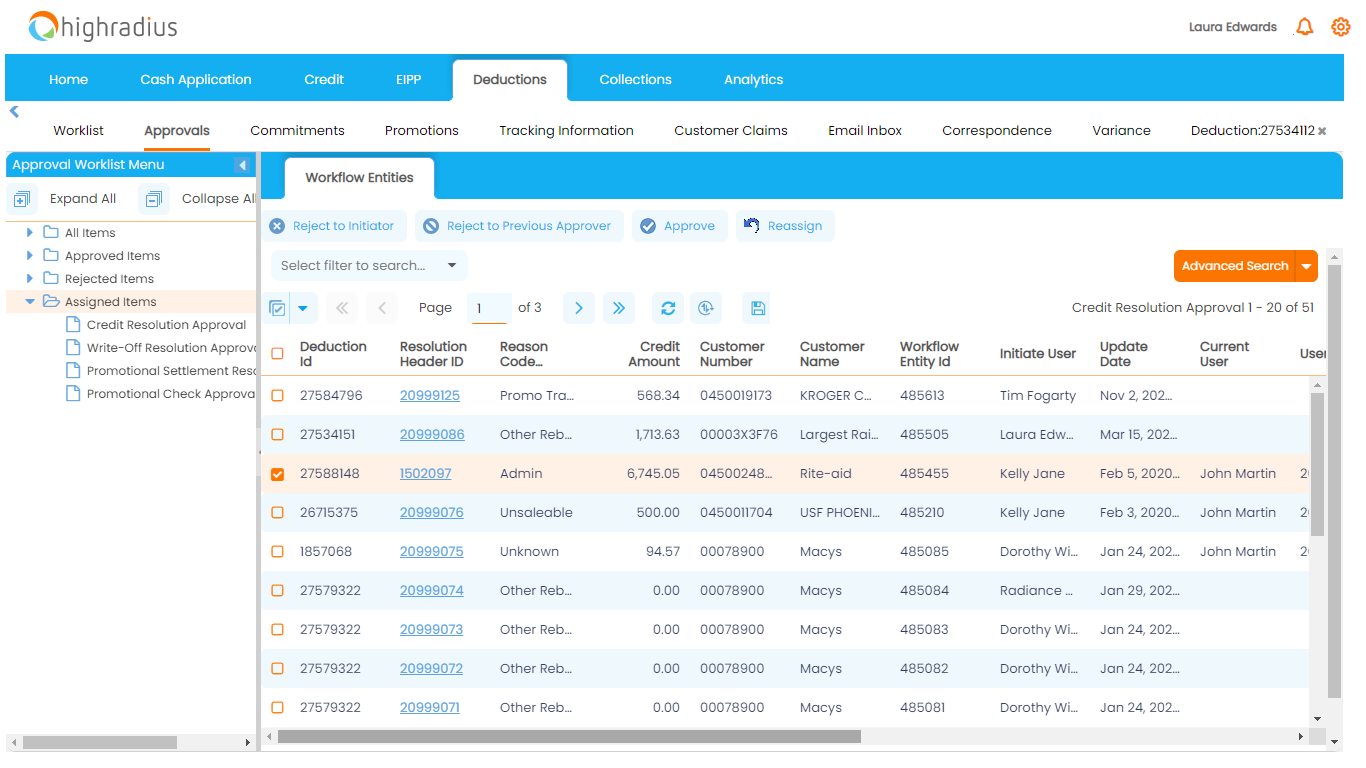 Deduction Resolution Through Configurable Approval Workflows