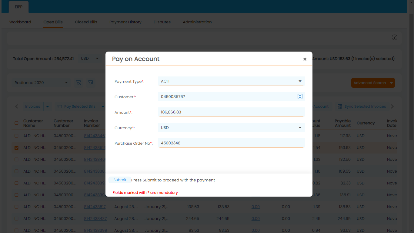 On-account or invoice-level payments