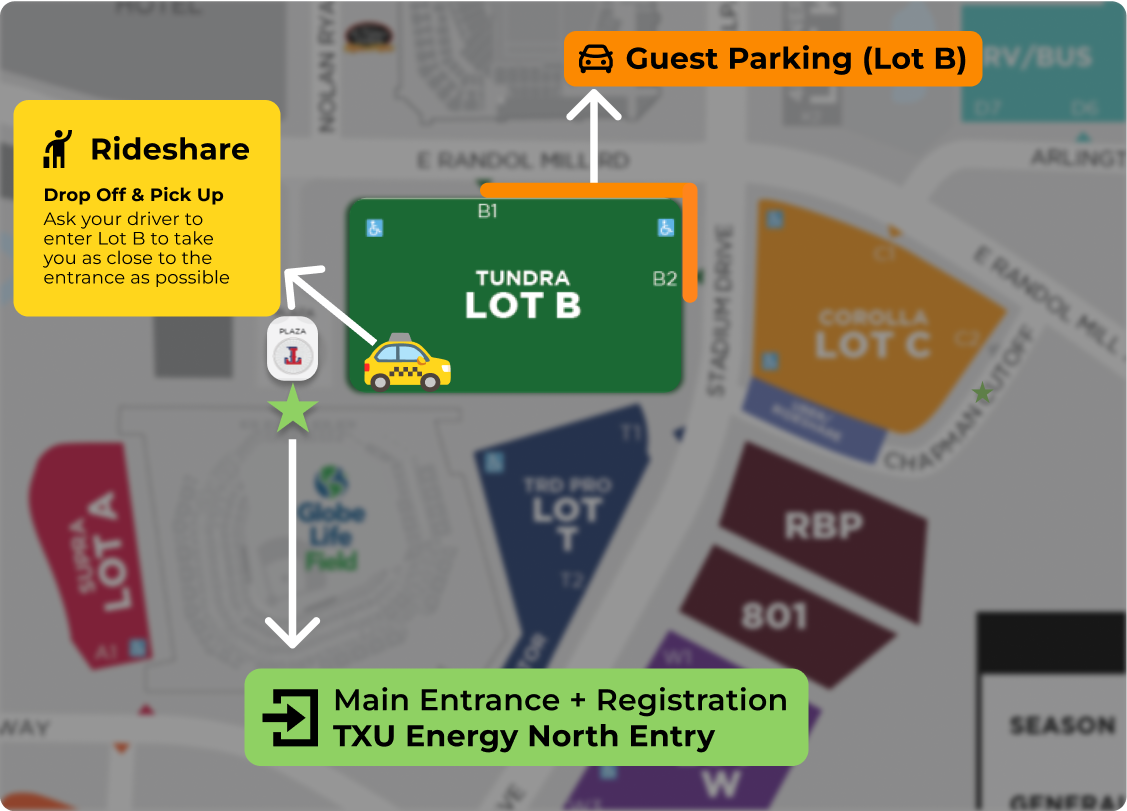 Globe Life Field Parking Map