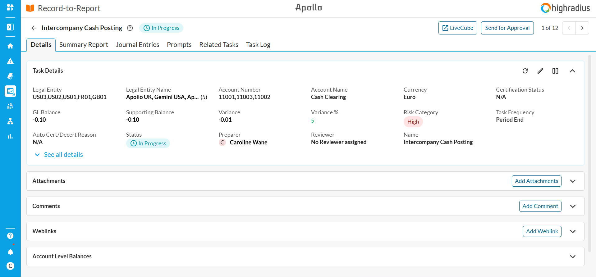 Intercompany Cash Clearing