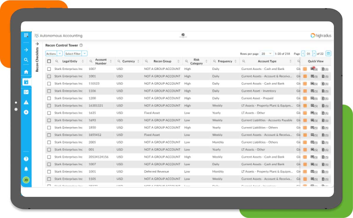 Transaction auto-matching dashboard in the HighRadius account reconciliation system identifying many-to-many matches and flagging exceptions.Image to be added