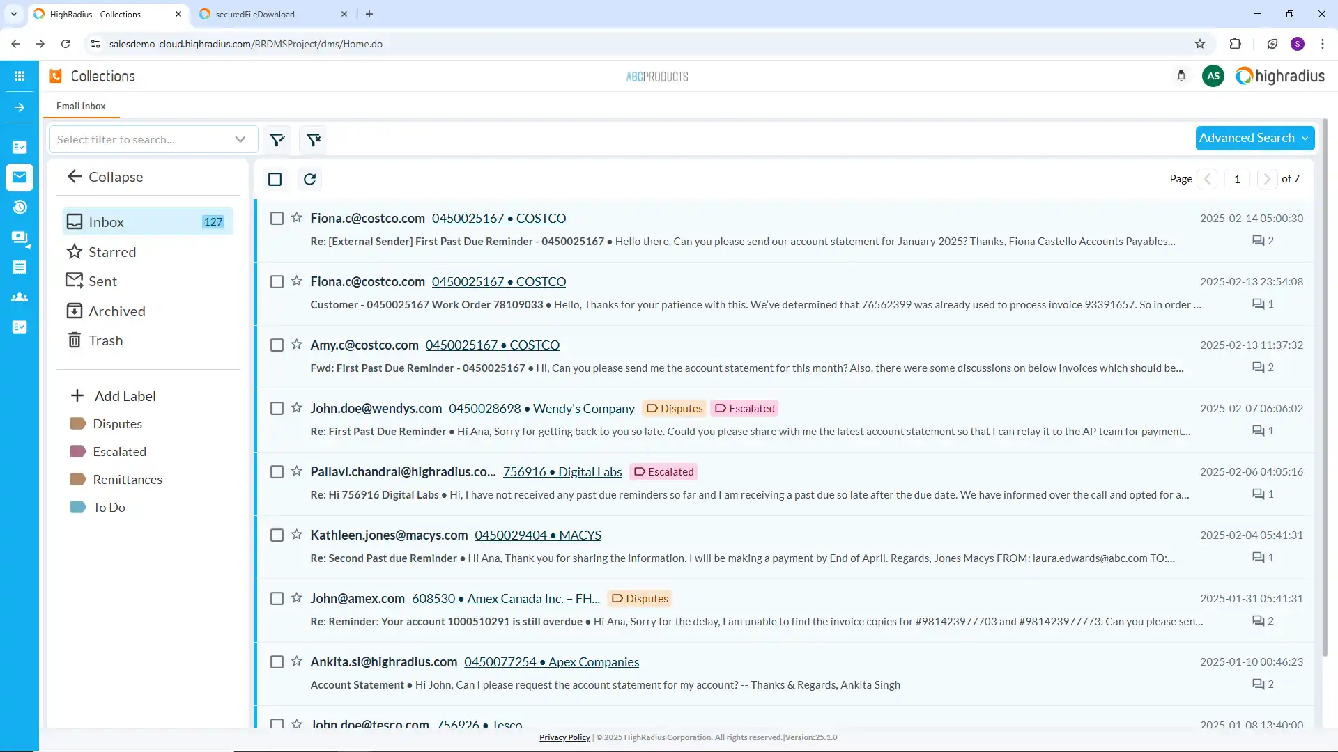 AR Email Inbox